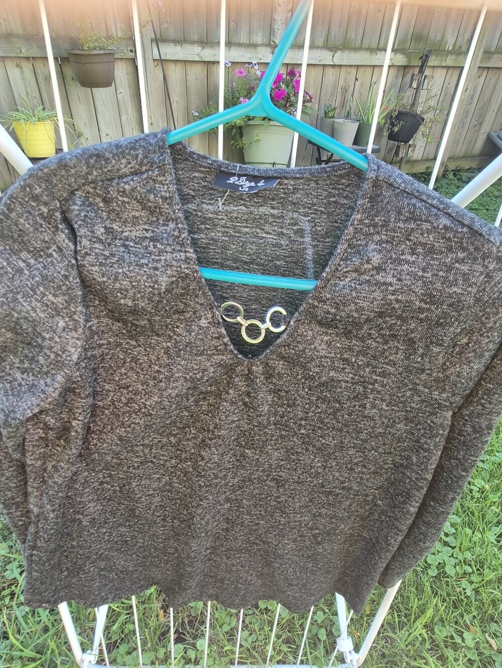 2 Dye 4 V-Neck Sweater in Dark Heather Gray
